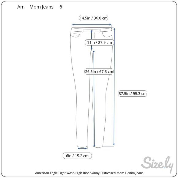 AMERICAN Eagle Light Wash High Rise Skinny Distressed Mom Denim Jeans Size 6 - Picture 3 of 11